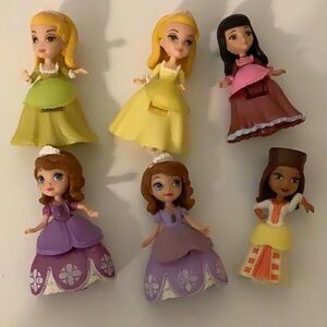 Disney Junior Series Sofia The First Princess Figurine Set 6pcs Preloved